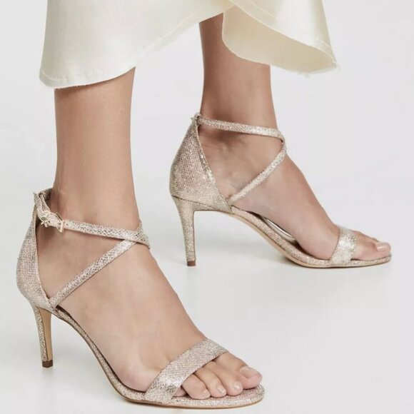 Michael Kors Ava Mid Sandal Glitter Mesh - Picture 1 of 7